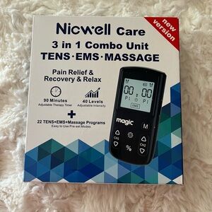 NEW Nicwell Care 3-in-1 TENS EMS Massage Unit – Pain Relief & Muscle Recovery